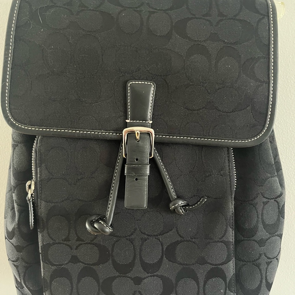 Coach Black Signature Backpack